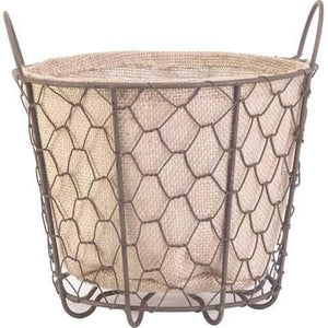 Rustic Basket With Burlap Liner